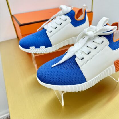 Hermes Spring and Summer Couples White, Blue and Orange Colorblock Breathable and Durable Sports Casual Shoes - Image 7