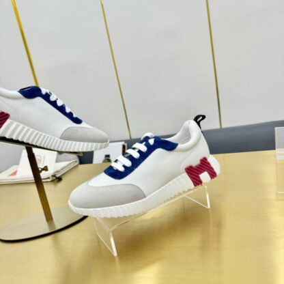 Hermes Spring and Summer Couples British Gray Blue and White Color Matching Sports Casual Shoes - Image 7