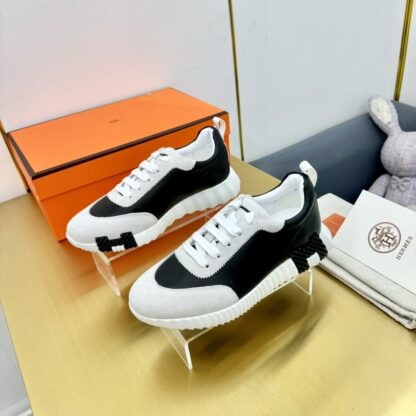 Hermes Spring and Summer Couples British Grey and Black Color Matching Sports Casual Shoes - Image 7