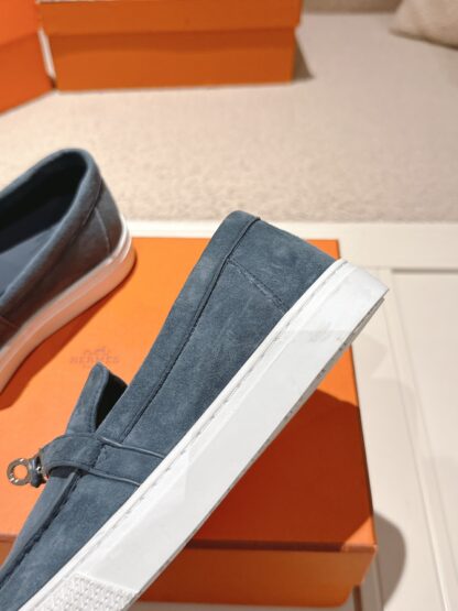 Hermès new kelly buckle thick-soled dark blue loafers - Image 7