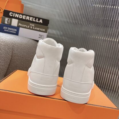 Hermes Kelly buckle white high top casual shoes - Image 7
