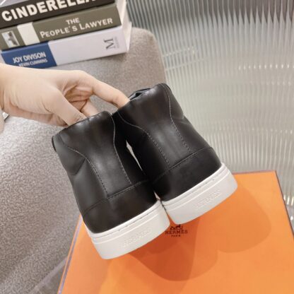 Hermes Kelly buckle black high top casual shoes - Image 7