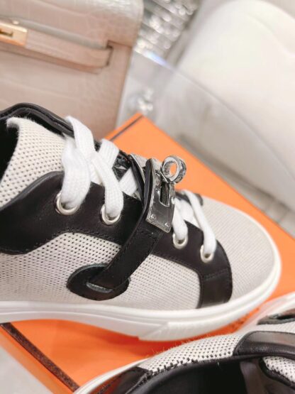 Hermes black and gray latest kelly shoe buckle classic flat breathable casual shoes - Image 6