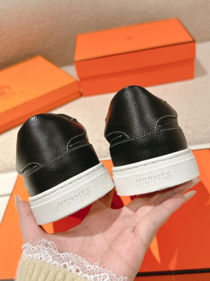 Hermes black and white latest kelly shoe buckle classic flat casual shoes - Image 7