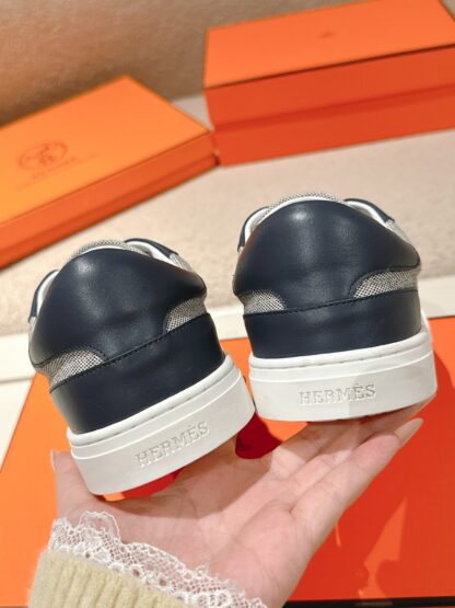 Hermes blue grey latest kelly shoe buckle classic flat casual shoes - Image 7