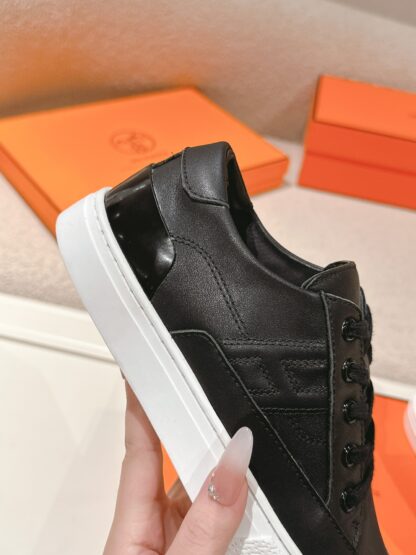 Hermes white and black couple fashion casual skateboard shoes - Image 8