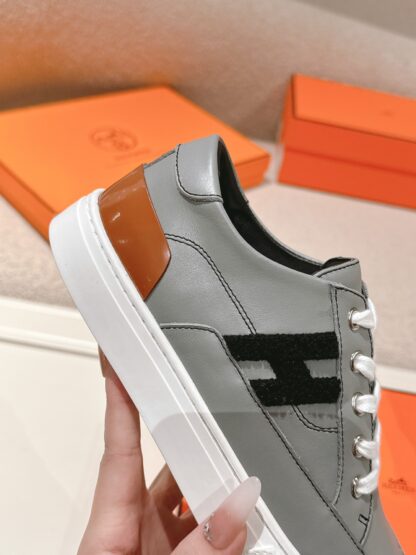 Hermes gray and black couple fashion casual skateboard shoes - Image 8