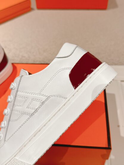 Hermes white and brown couple fashion casual skateboard shoes - Image 8