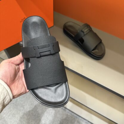 Hermes summer pure black pure handmade high-end sandals - Image 8
