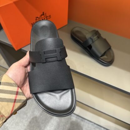 Hermes summer black matte pure handmade high-end sandals - Image 8