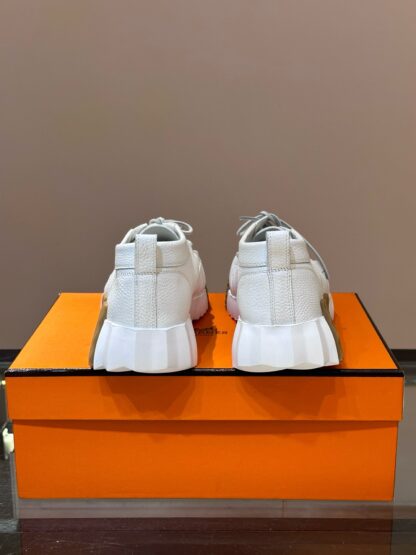 Hermès men's lace-up white versatile simple casual sports shoes - Image 8