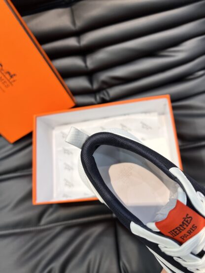 Hermes Men's Gray Orange Soft Comfortable Casual Sports Shoes - Image 8