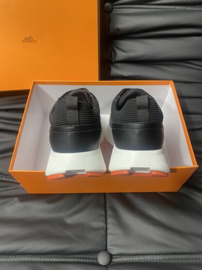 Hermes Men's Comfortable Soft Black Casual Sneakers - Image 8