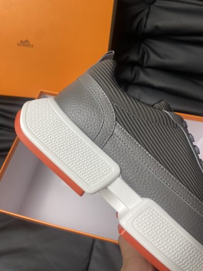 Hermes Men's Comfortable Soft Grey Casual Sneakers - Image 8