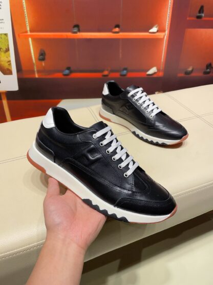 Hermès French Paris catwalk model black classic casual shoes - Image 8