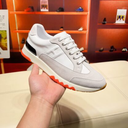 Hermès France Paris catwalk white and gray classic casual shoes - Image 8