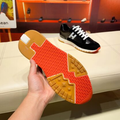 Hermès France Paris catwalk model black and gray classic casual shoes - Image 8