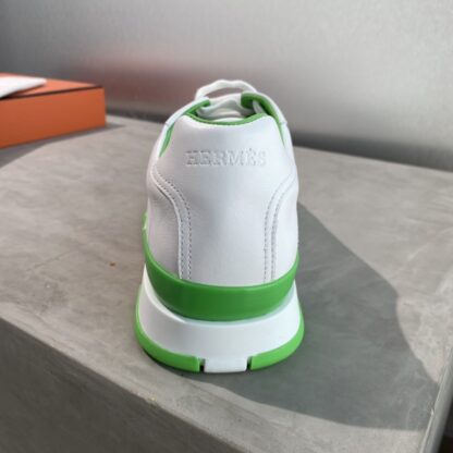 Hermes white green French Paris catwalk simple casual shoes - Image 8