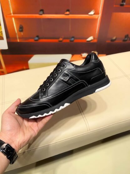 Hermes black French Paris catwalk simple casual shoes - Image 8