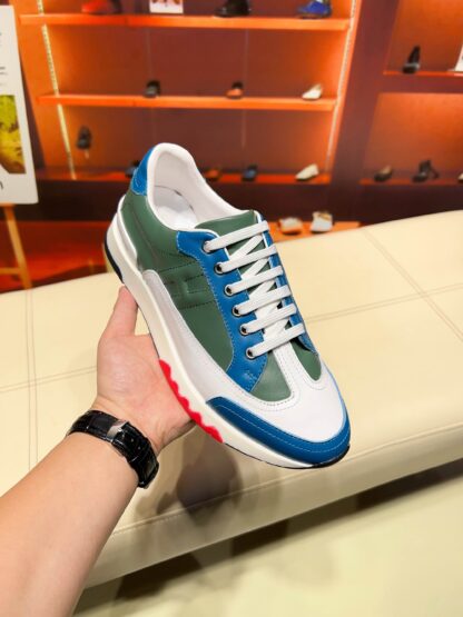 Hermes green blue French Paris catwalk simple casual shoes - Image 8