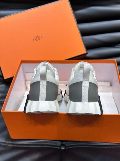 Hermes men's white and gray lightweight breathable casual sports shoes - Image 8