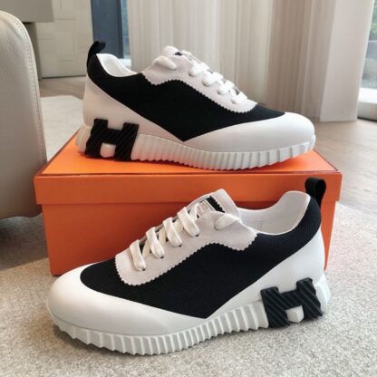 Hermes Men's Black and Gray Fashion Casual Sports Shoes - Image 8