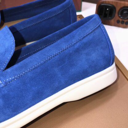 Hermès couple blue high-end classic loafers - Image 8