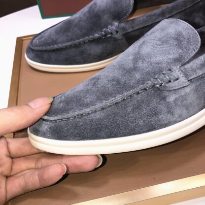 Hermès couple's dark grey high-end classic loafers - Image 7