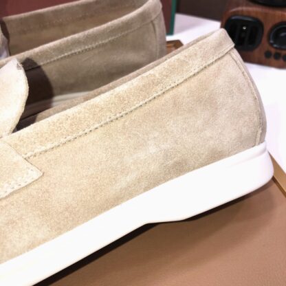 Hermès grey apricot couple high-end classic loafers - Image 8