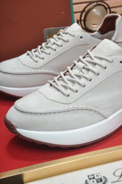 Hermès classic white and grey cashmere sneakers - Image 8