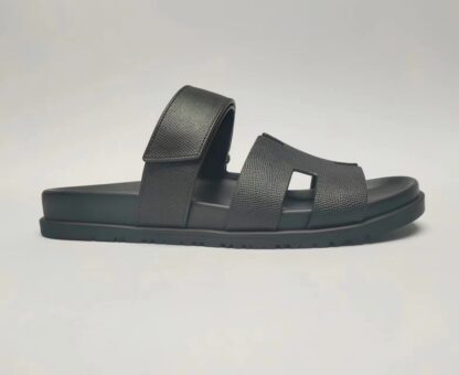 Hermès Couple Braided Black Slippers - Image 8