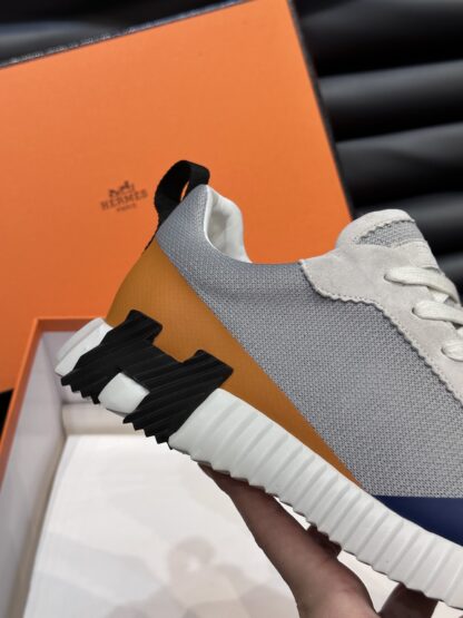 Hermès men's orange gray versatile casual sports shoes - Image 8