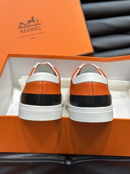 Hermès Men's Orange Comfort Low-Top Casual Sneakers - Image 8
