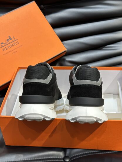 Hermes men's thick-soled black and gray fashion casual sports shoes - Image 8