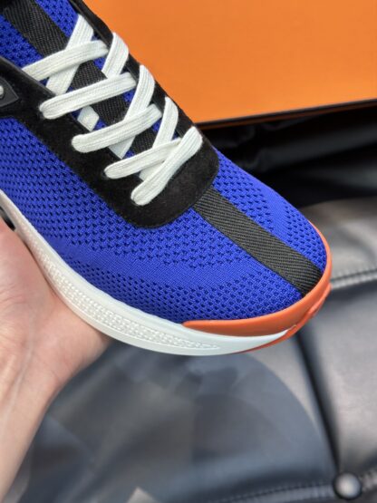 Hermes high-end men's fashion blue and black casual breathable simple sports shoes - Image 8
