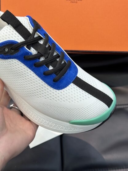 Hermes men's white and blue comfortable breathable simple casual sports shoes - Image 8