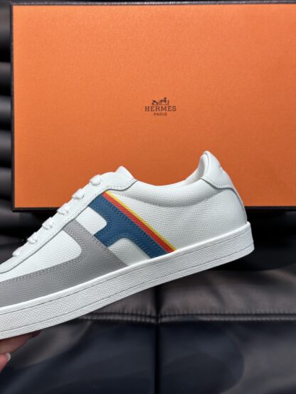 Hermès men's lightweight low-top white and blue casual sports shoes - Image 8
