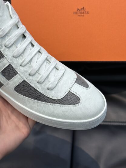 Hermes men's white and gray soft and comfortable high-top casual sports shoes - Image 8