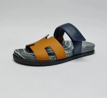 Hermès Couples Braided Brown, Blue and Black Slippers - Image 8
