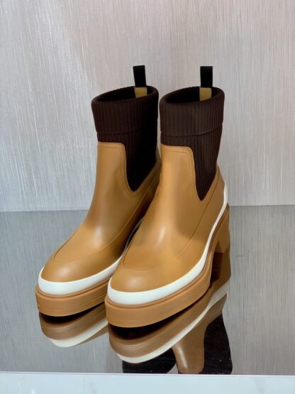 Hermes autumn and winter comfortable leg-modifying brown short boots - Image 6