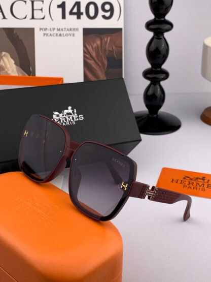 Hermès Spring Luxury Fashion Square Frame Sunglasses - Image 6