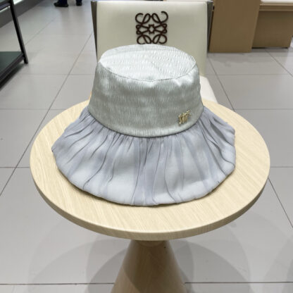 Dior big bow pleated design versatile bucket hat - Image 9