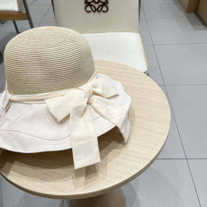 Dior bow visor straw hat - Image 9