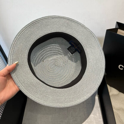 Louis Vuitton Gold and Straw Hat - Image 8