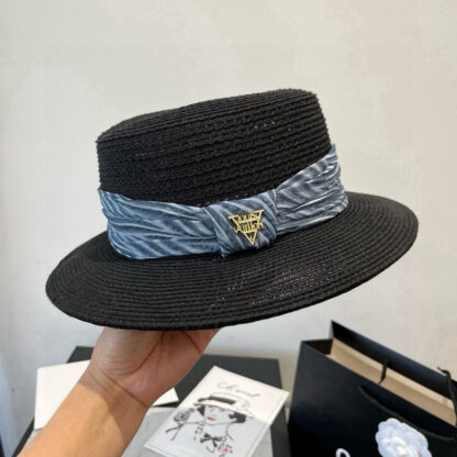 Louis Vuitton Gold and Straw Hat - Image 8
