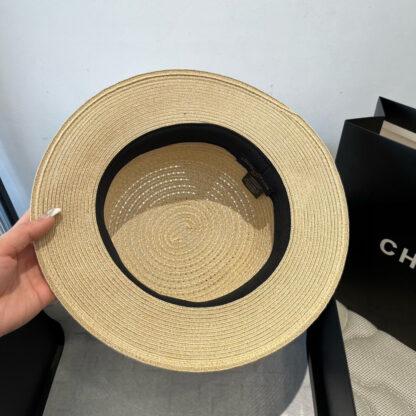 Louis Vuitton Gold and Straw Hat - Image 8