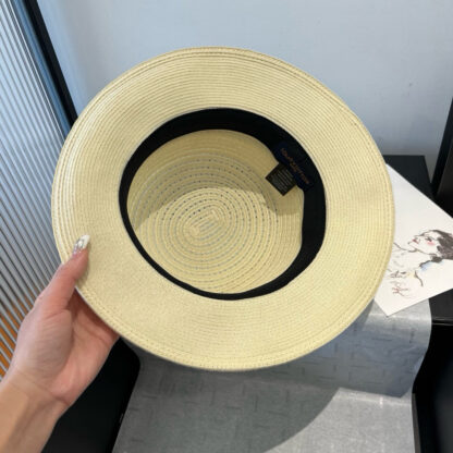 Louis Vuitton Gold and Straw Hat - Image 8