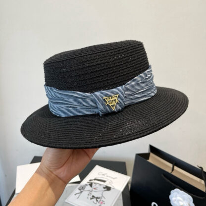 Louis Vuitton Gold and Straw Hat - Image 8