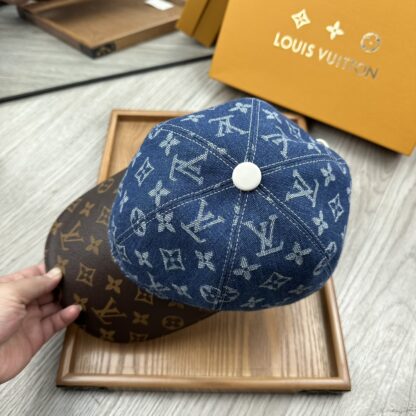 Louis Vuitton Denim and Leather Baseball Cap - Image 8
