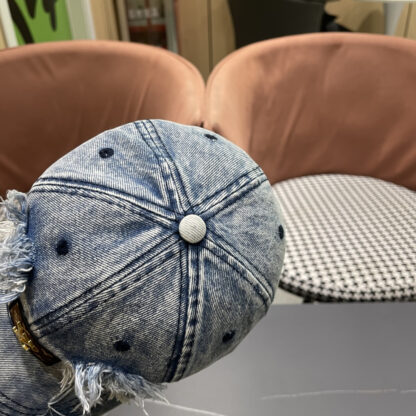 Louis Vuitton denim ripped baseball cap - Image 9